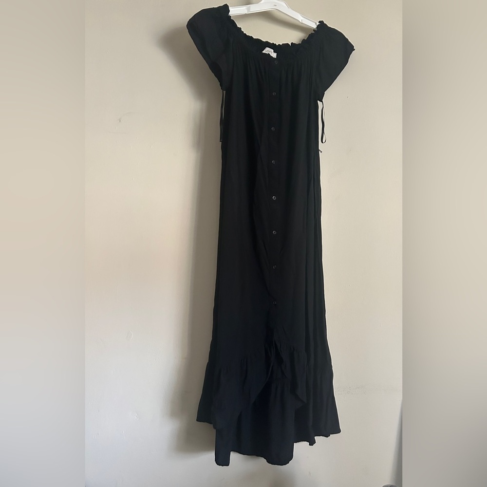 LOFT Women’s OFF THE SHOULDER BUTTON DOWN MIDI DRESS MP